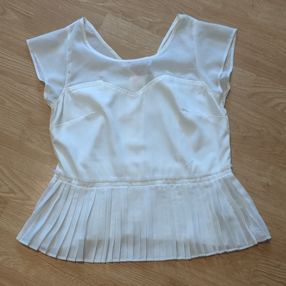 American Eagle Sheer Peplum Blouse